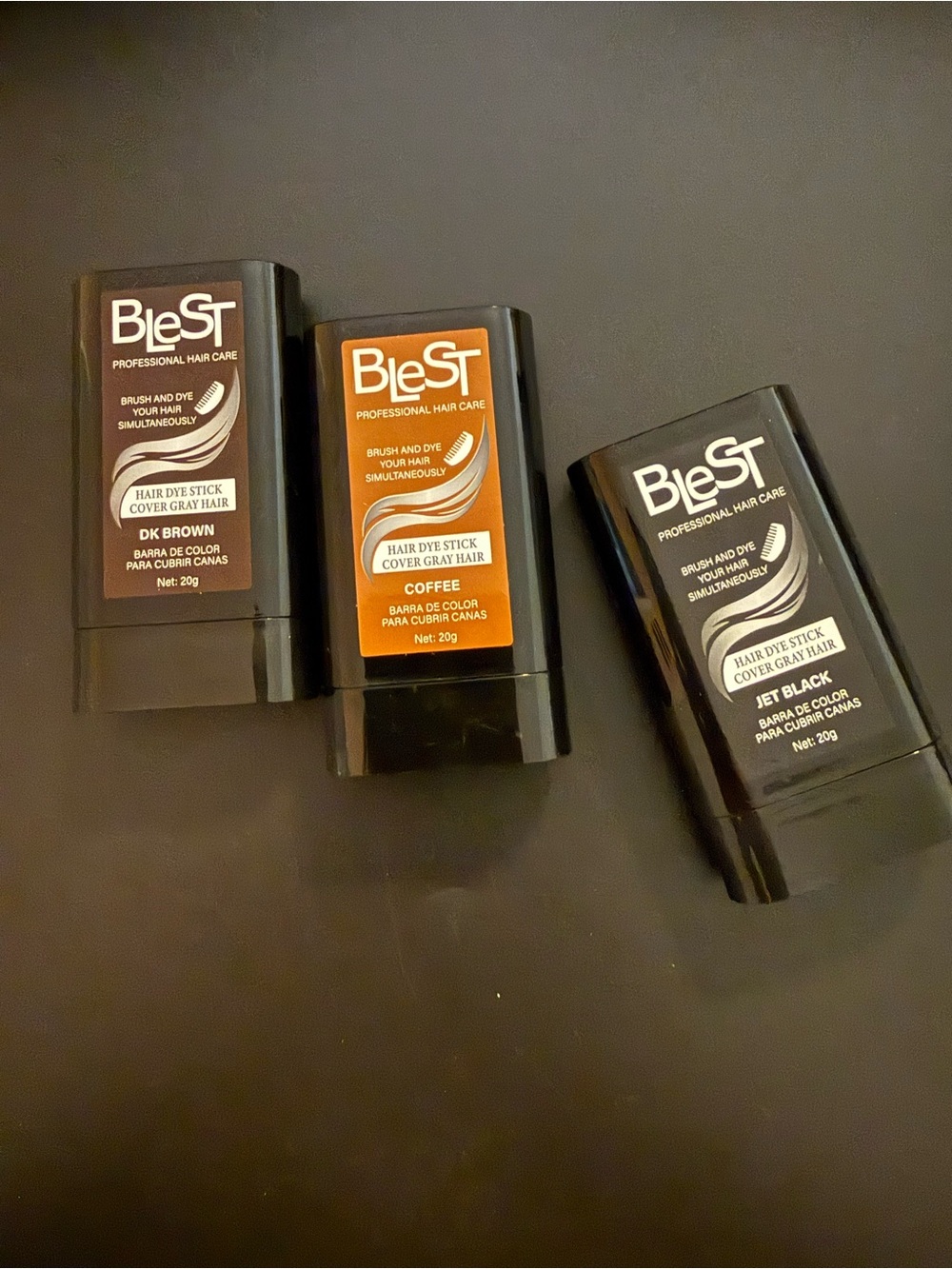 Men’s Hair Dye Stick Trio – Dark Brown, Coffee & Jet Black